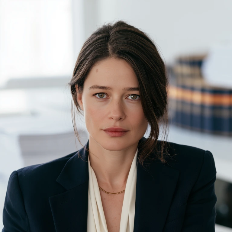 Portrait généré par intelligence artificielle représentant Isaure, agent d'intelligence artificielle de la maison. Ce visage a été produit sans photographie de personne réelle.